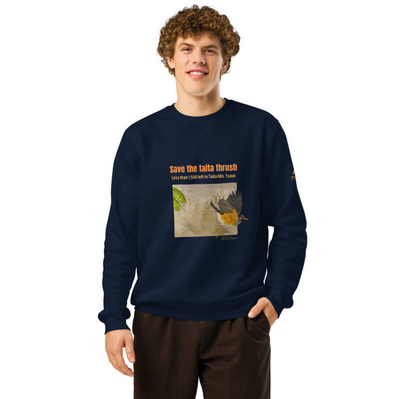 Unisex organic mid-weight sweatshirt, save the Taita thrush - Image 6