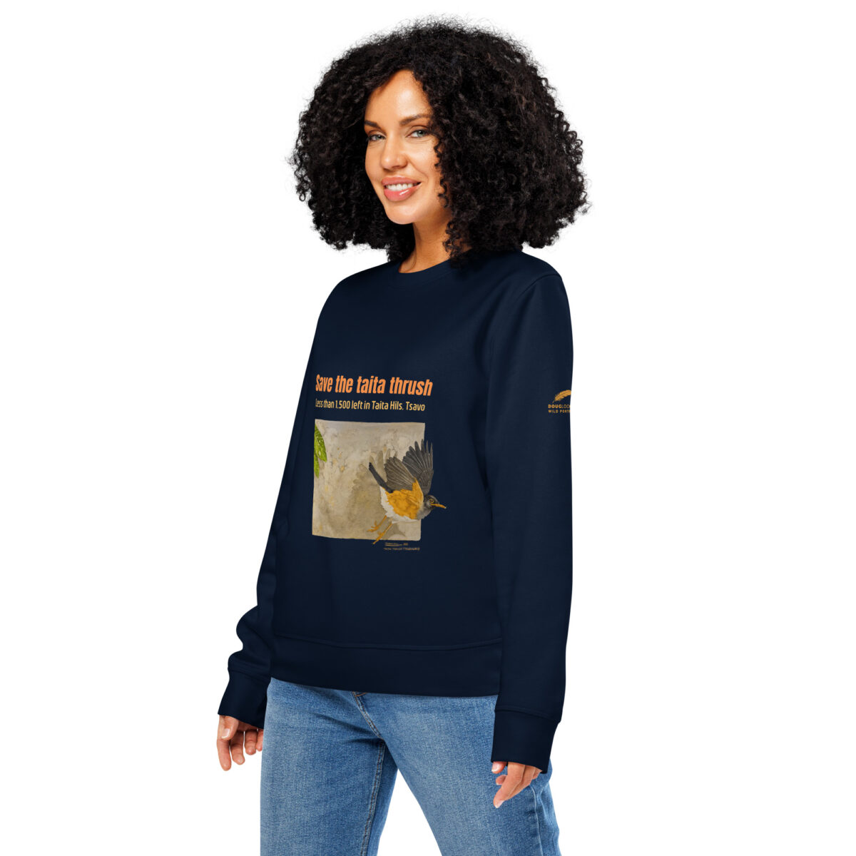 Unisex organic mid-weight sweatshirt, save the Taita thrush - Image 19