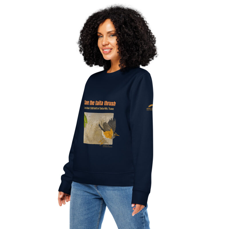 Unisex organic mid-weight sweatshirt, save the Taita thrush - Image 19