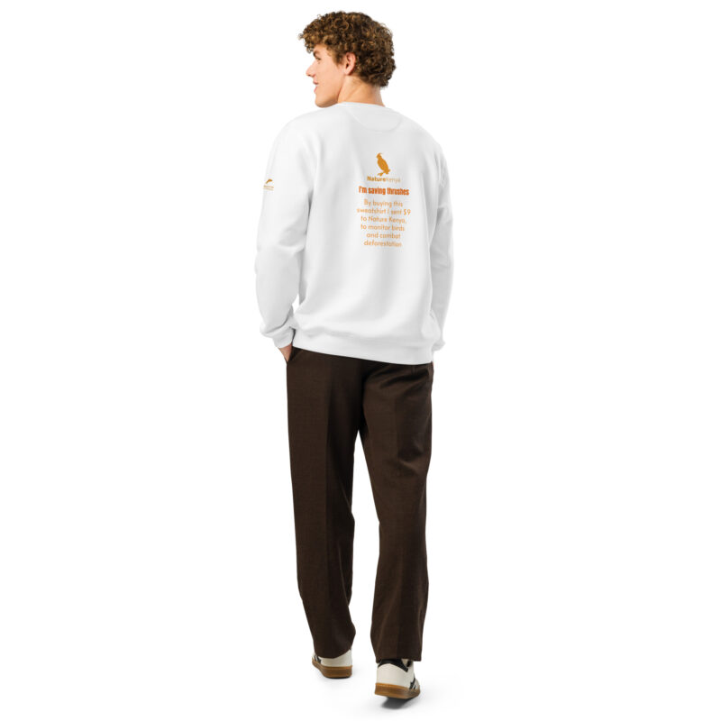 Unisex organic mid-weight sweatshirt, save the Taita thrush - Image 9
