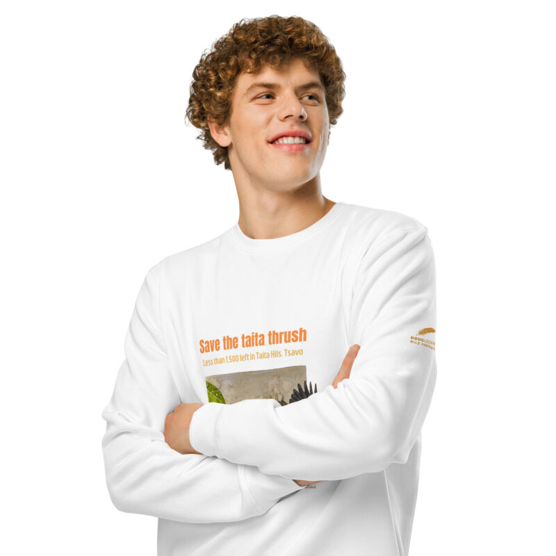 Unisex organic mid-weight sweatshirt, save the Taita thrush - Image 11