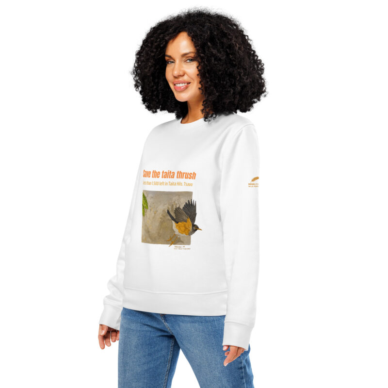 Unisex organic mid-weight sweatshirt, save the Taita thrush - Image 23