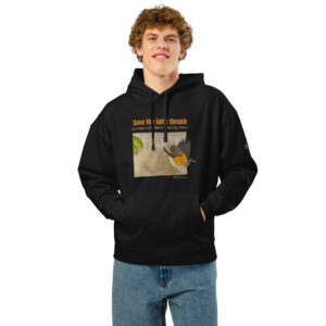 Unisex organic relaxed hoodie 2, save the Taita thrush