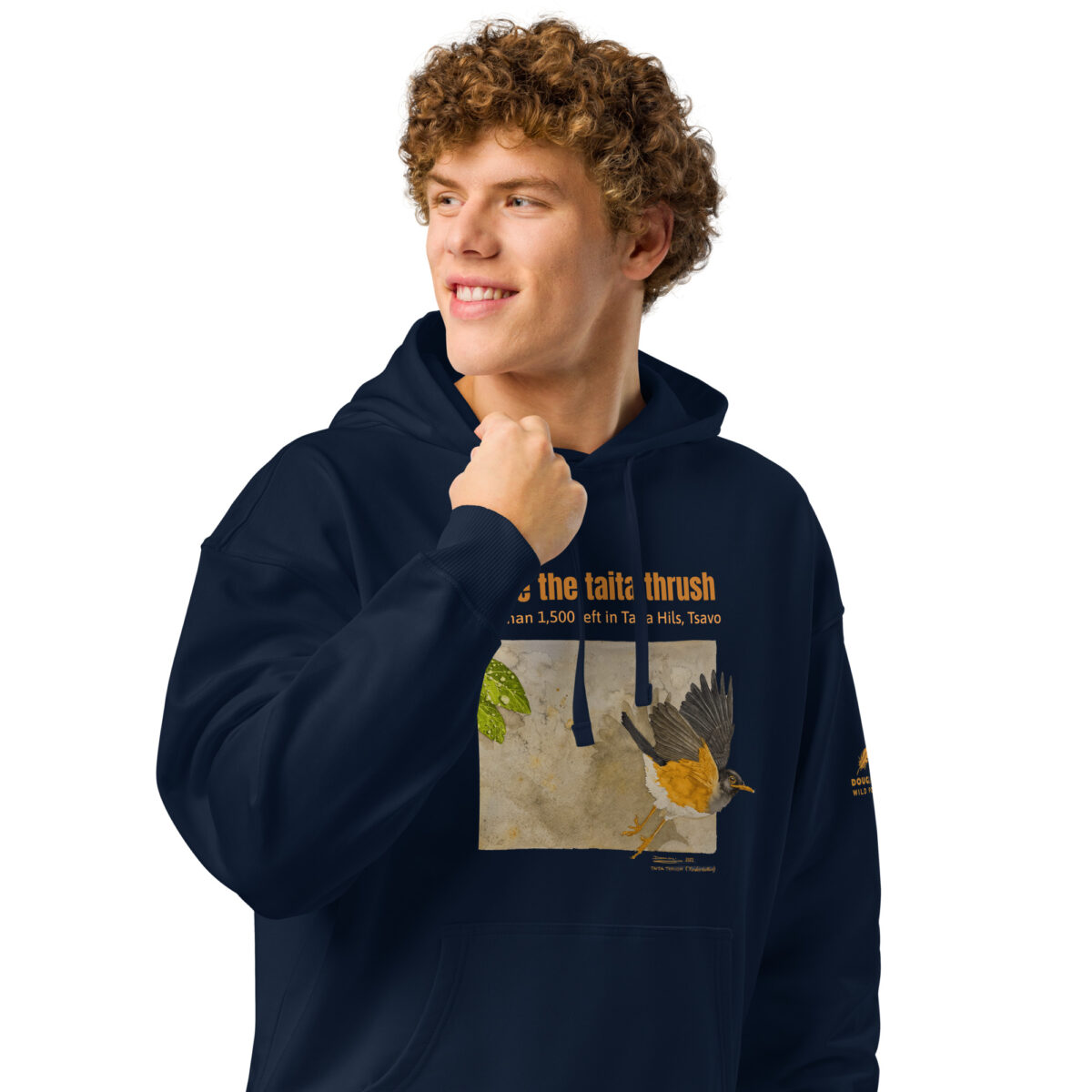 Unisex organic relaxed hoodie 2, save the Taita thrush - Image 4