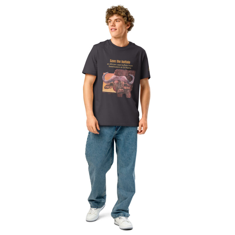 Unisex organic ribbed neck t-shirt, save th ebuffalo - Image 8
