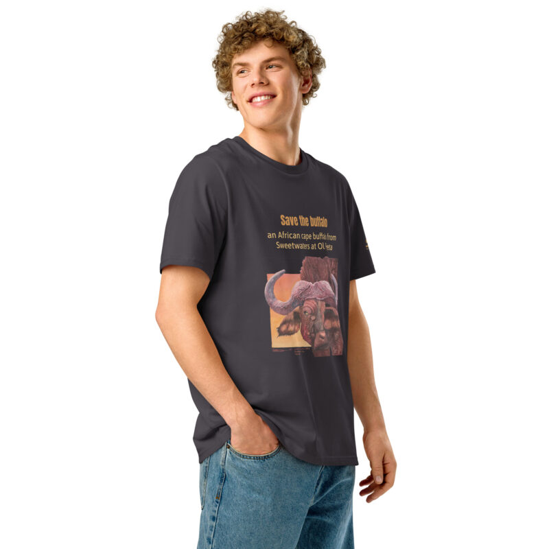 Unisex organic ribbed neck t-shirt, save th ebuffalo - Image 10