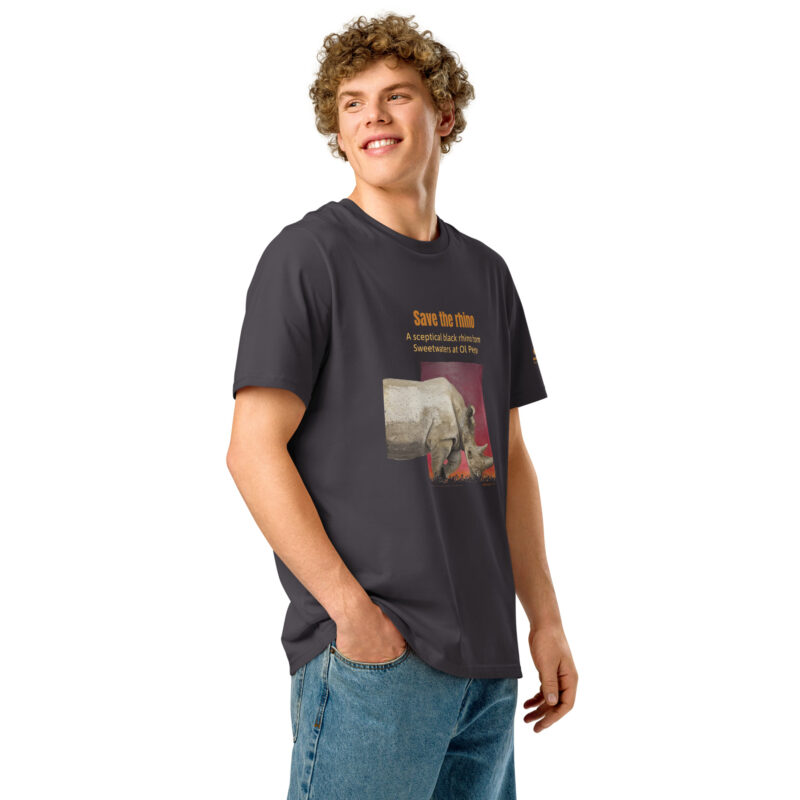 Unisex organic ribbed neck t-shirt, save th erhino - Image 10