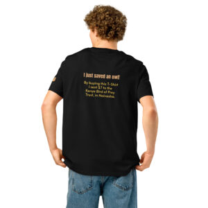 Unisex organic ribbed neck t-shirt, Eagle owl