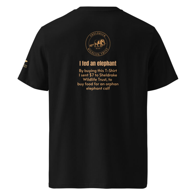 Unisex organic ribbed neck t-shirt, Save th eelephant (Tim) - Image 2