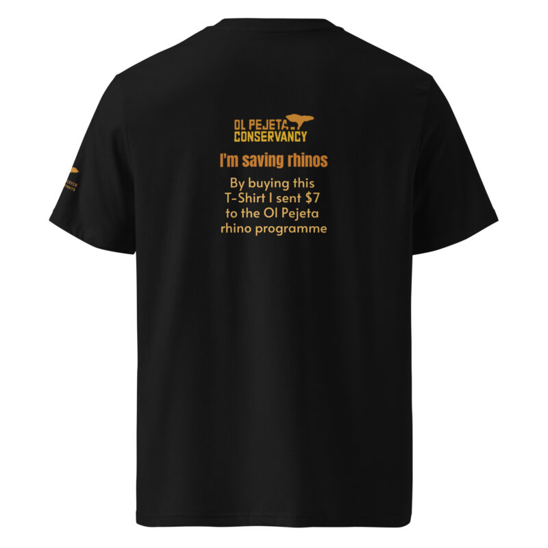 Unisex organic ribbed neck t-shirt, save the rhino - Image 2