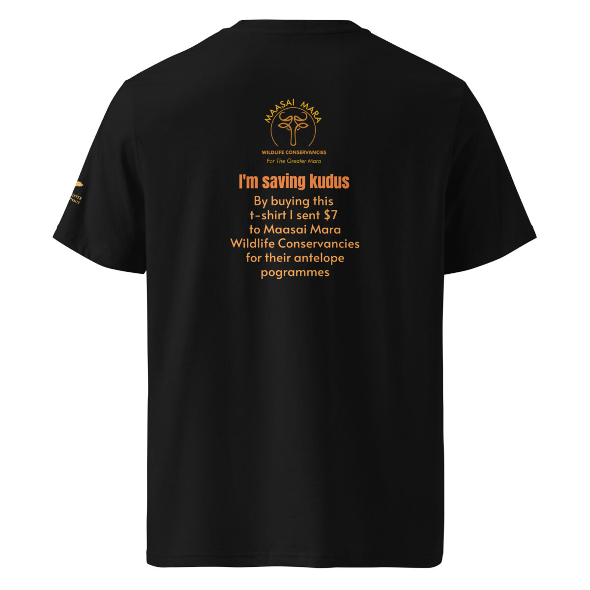 Unisex organic ribbed neck t-shirt, save the kudu - Image 2
