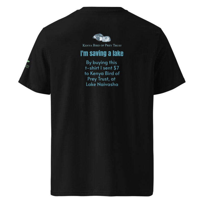 Unisex organic ribbed neck t-shirt, save Lake Naivasha (saddle-billed stork) - Image 2