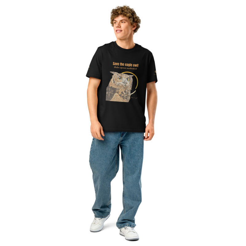 Unisex organic ribbed neck t-shirt, save th eeagl eowl