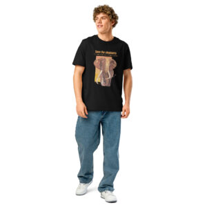 Unisex organic ribbed neck t-shirt, "tim", ome of th elast of th egianttuskers