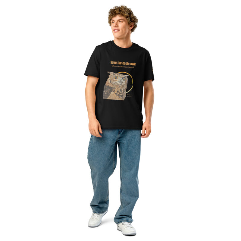 Unisex organic ribbed neck t-shirt, save the eagle owl - Image 10