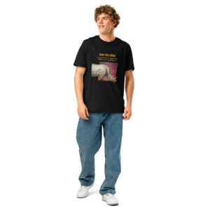 Unisex organic ribbed neck t-shirt, save th erhino