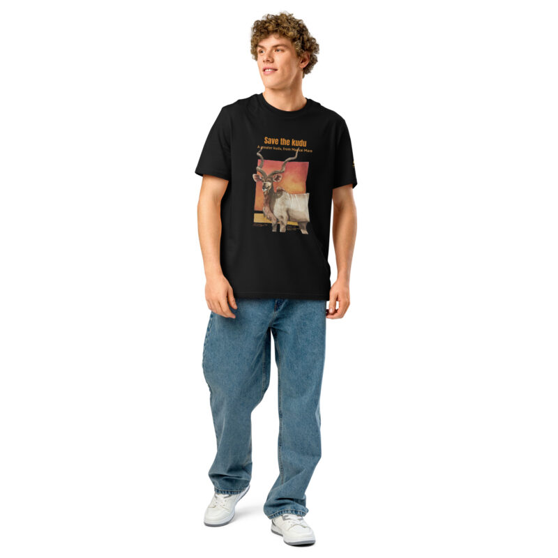 Unisex organic ribbed neck t-shirt, save the kudu - Image 2
