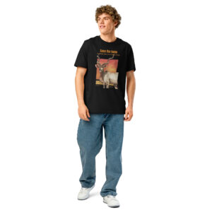 Unisex organic ribbed neck t-shirt, save the kudu