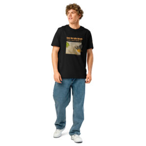 Unisex organic ribbed neck t-shirt, save the Taita thrush