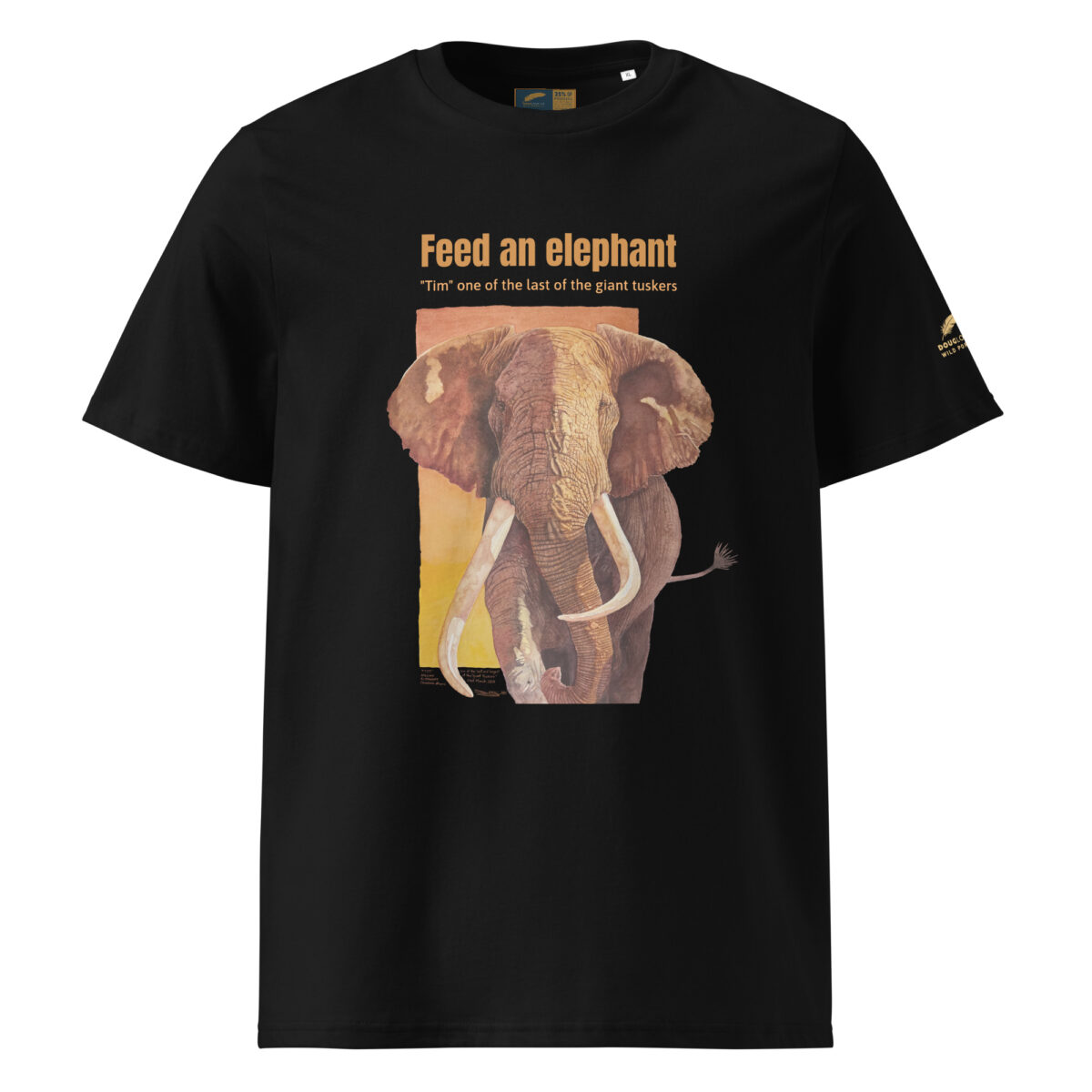 Unisex organic ribbed neck t-shirt, Save th eelephant (Tim) - Image 3
