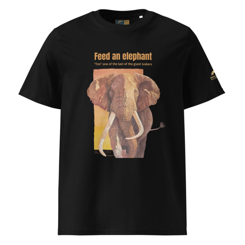 Unisex organic ribbed neck t-shirt, Save th eelephant (Tim) - Image 3