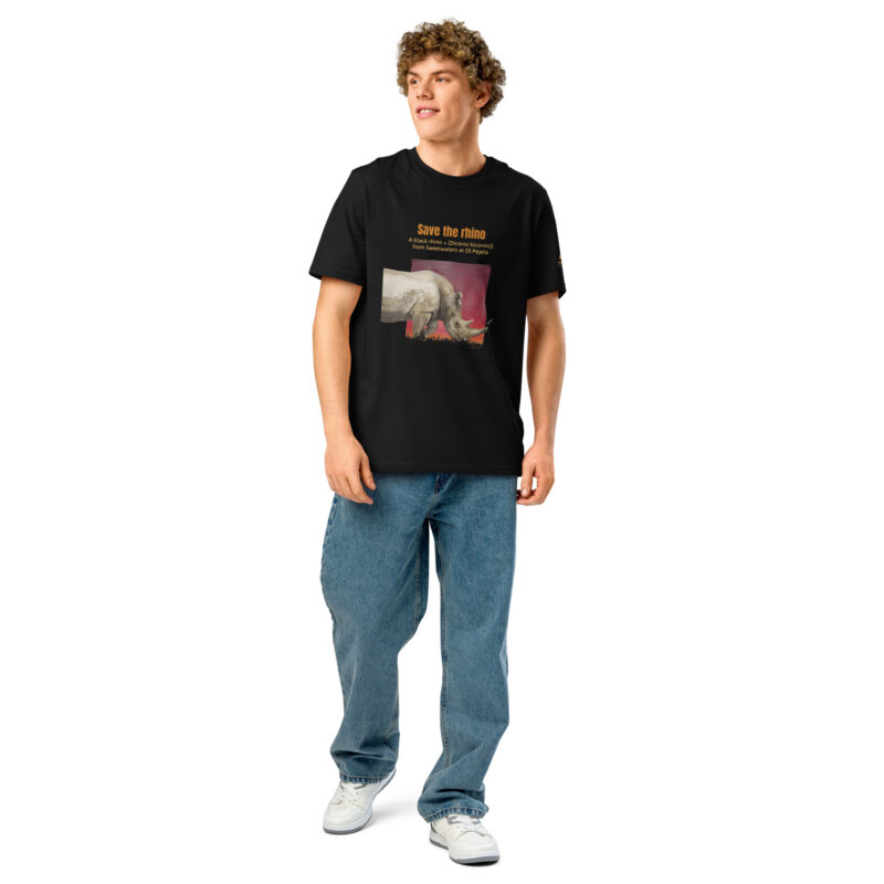 Unisex organic ribbed neck t-shirt, save the rhino - Image 29