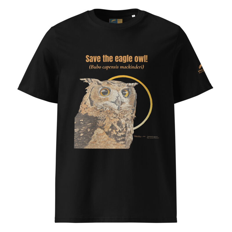 Unisex organic ribbed neck t-shirt, save the eagle owl - Image 3