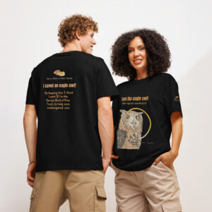 Unisex organic ribbed neck t-shirt, save the eagle owl