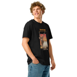 Unisex organic ribbed neck t-shirt, save the kudu