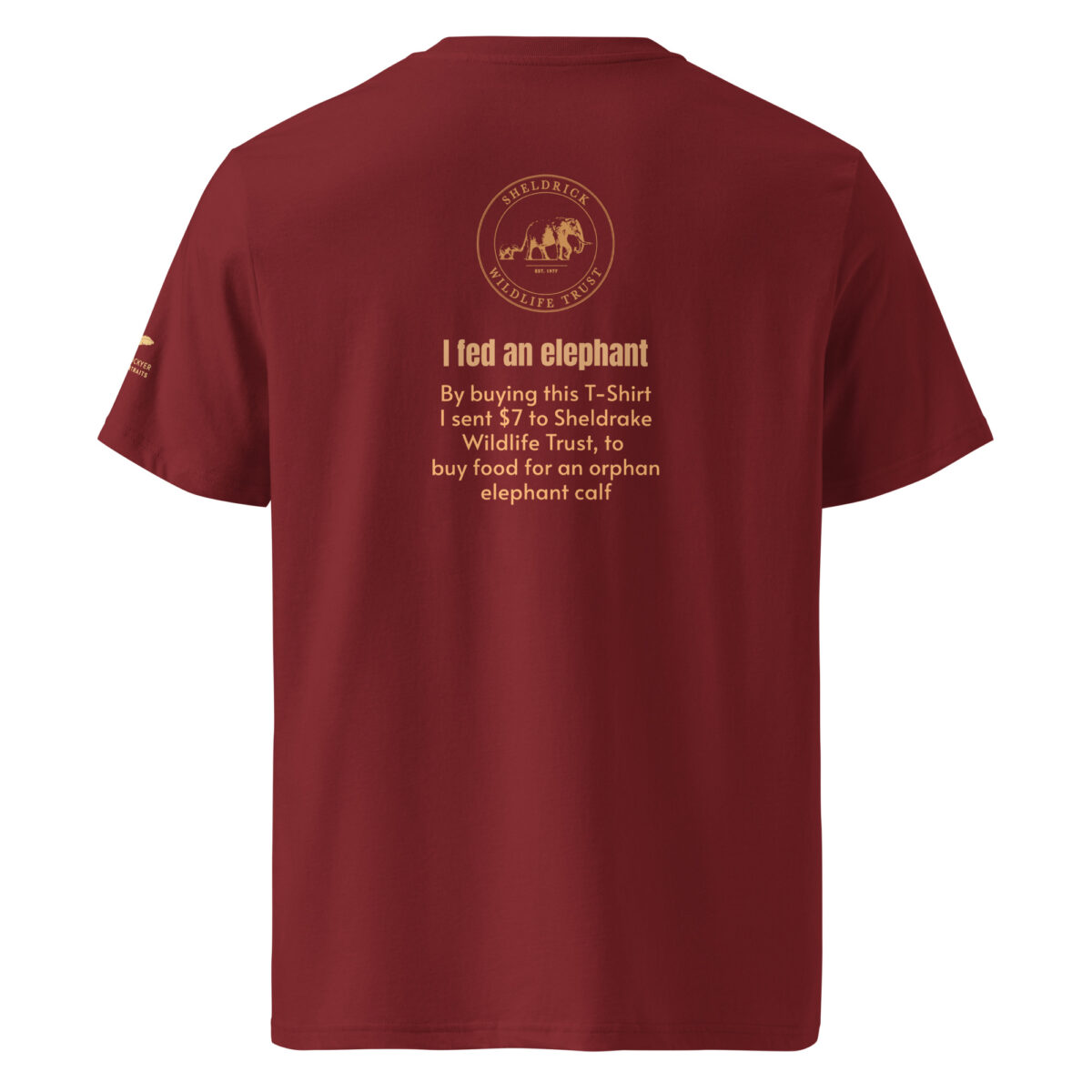 Unisex organic ribbed neck t-shirt, Save th eelephant (Tim) - Image 12