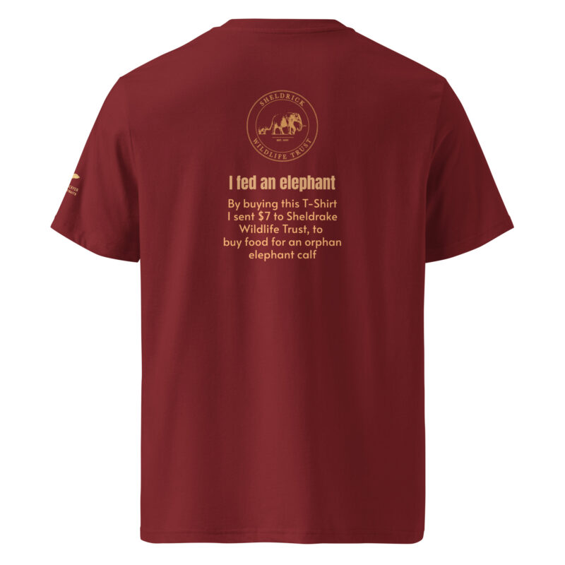 Unisex organic ribbed neck t-shirt, Save th eelephant (Tim) - Image 12