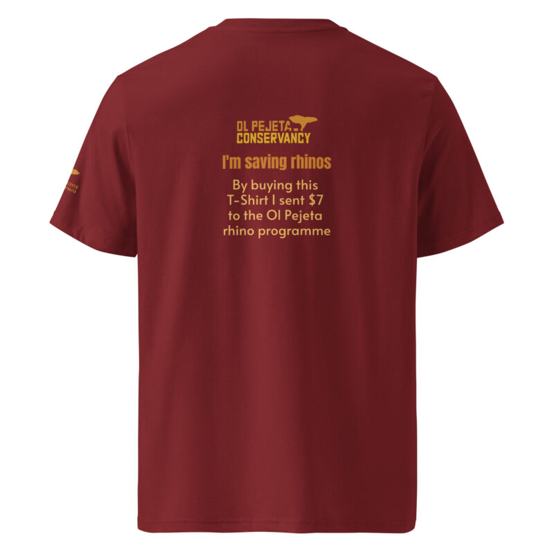 Unisex organic ribbed neck t-shirt, save the rhino - Image 12