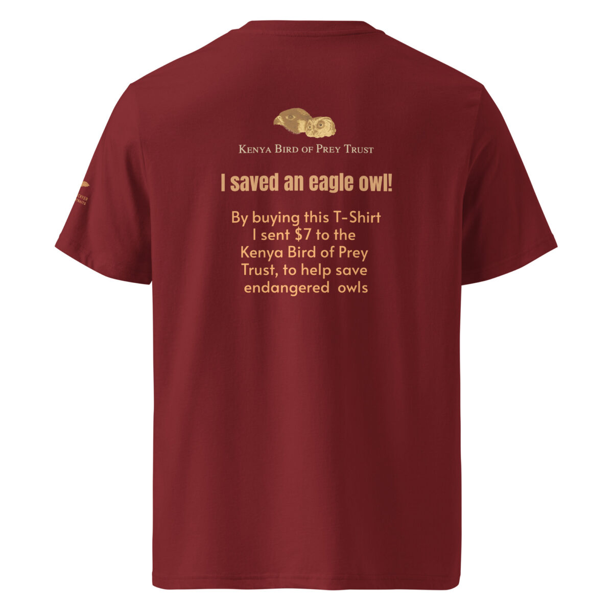 Unisex organic ribbed neck t-shirt, save the eagle owl - Image 12