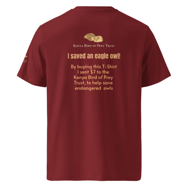 Unisex organic ribbed neck t-shirt, save the eagle owl - Image 12