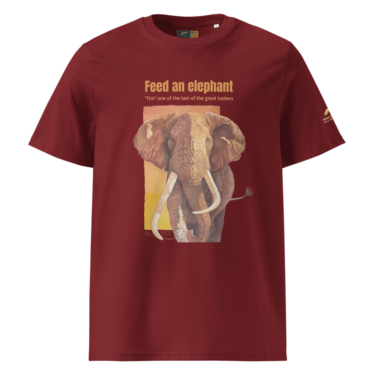 Unisex organic ribbed neck t-shirt, Save th eelephant (Tim) - Image 11
