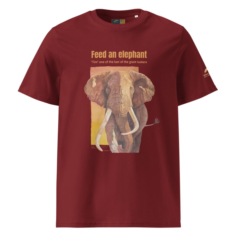 Unisex organic ribbed neck t-shirt, Save th eelephant (Tim) - Image 11