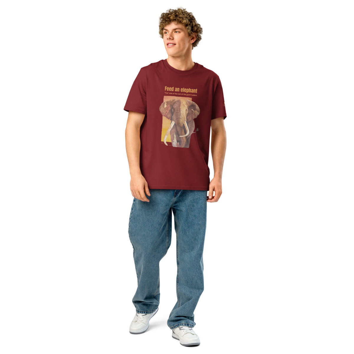 Unisex organic ribbed neck t-shirt, Save th eelephant (Tim) - Image 38