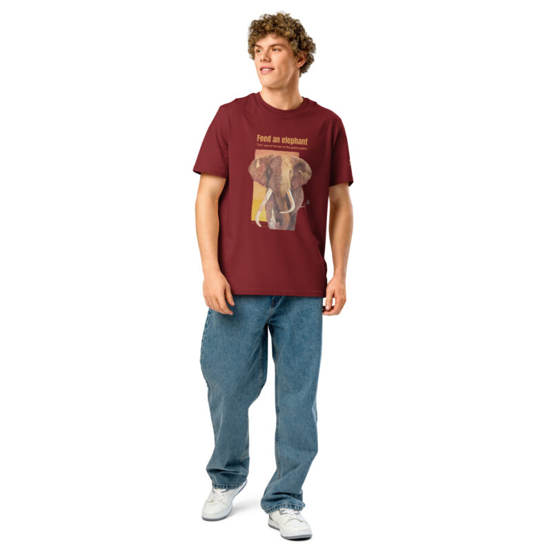 Unisex organic ribbed neck t-shirt, Save th eelephant (Tim) - Image 38