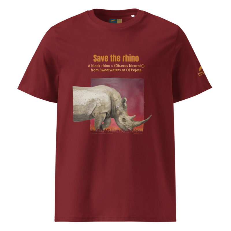 Unisex organic ribbed neck t-shirt, save the rhino - Image 11