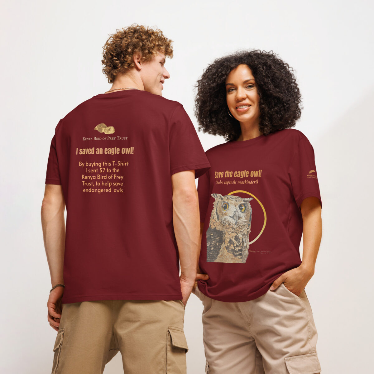 Unisex organic ribbed neck t-shirt, save the eagle owl - Image 31