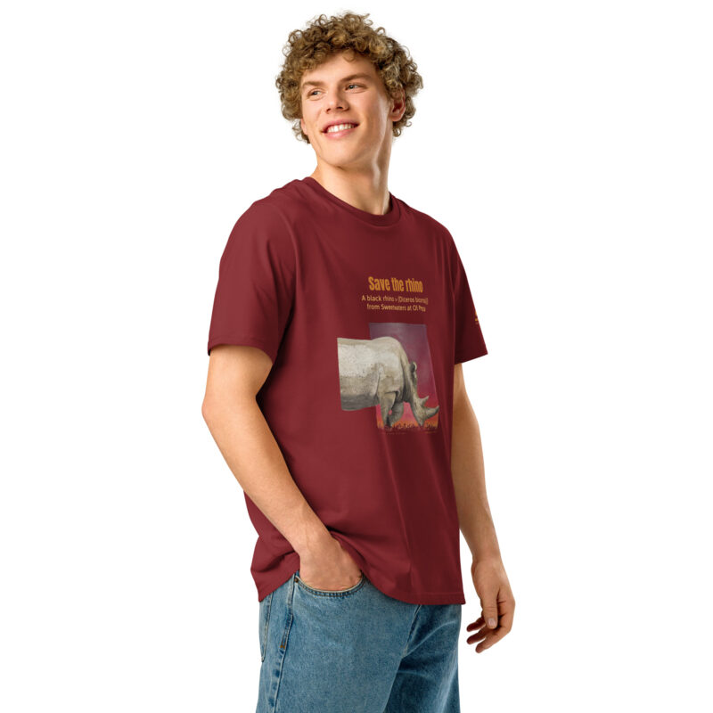 Unisex organic ribbed neck t-shirt, save the rhino - Image 37