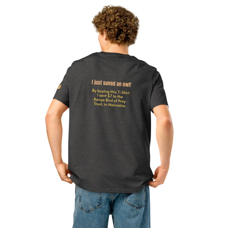 Unisex organic ribbed neck t-shirt, Eagle owl - Image 9