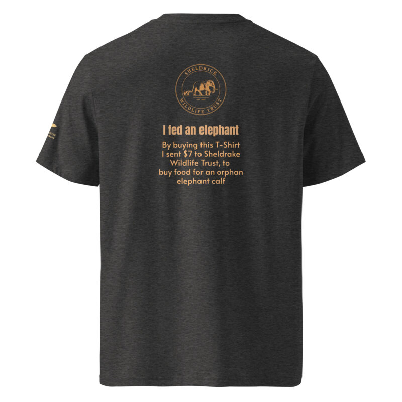 Unisex organic ribbed neck t-shirt, Save th eelephant (Tim) - Image 9