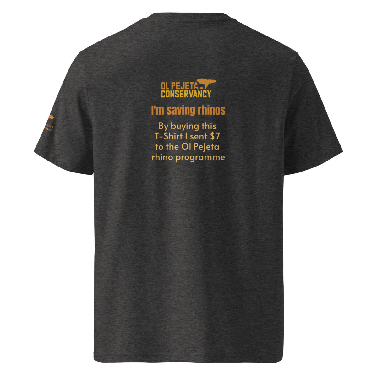 Unisex organic ribbed neck t-shirt, save the rhino - Image 9