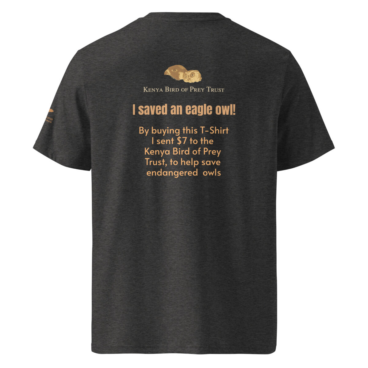 Unisex organic ribbed neck t-shirt, save the eagle owl - Image 9