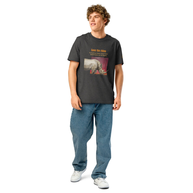 Unisex organic ribbed neck t-shirt, save th erhino - Image 8
