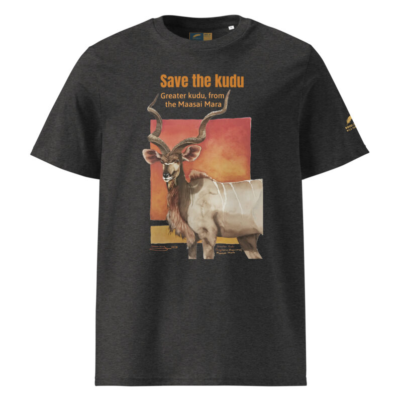 Unisex organic ribbed neck t-shirt, Save the Kudu - Image 7