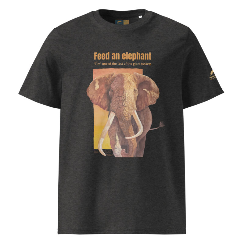 Unisex organic ribbed neck t-shirt, Save th eelephant (Tim) - Image 8