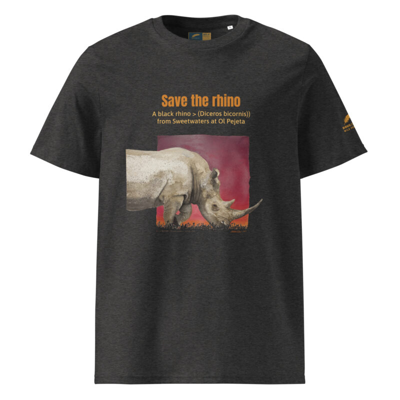 Unisex organic ribbed neck t-shirt, save the rhino - Image 8