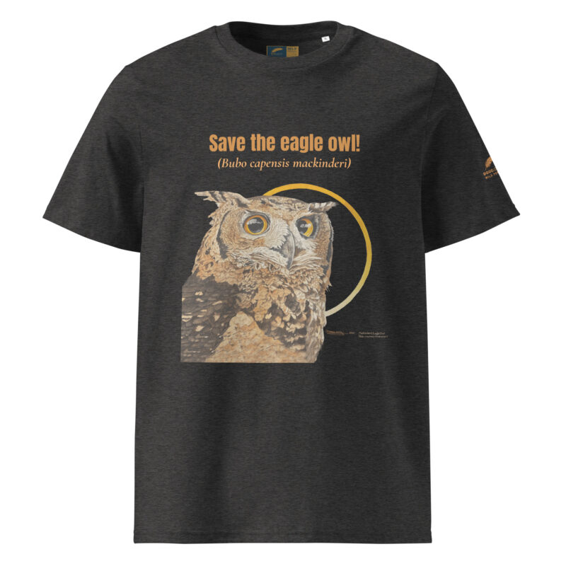 Unisex organic ribbed neck t-shirt, save the eagle owl - Image 8
